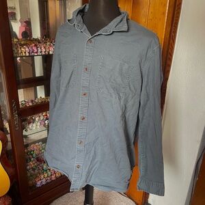 L.L.Bean Dusty Gray Blue Button Up Men’s Shirt Size XL